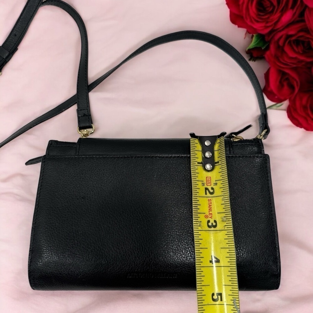 Antonio Melani Leather Convertible Crossbody Bag Wrislet Wallet Organizer BLACK - Picture 8 of 13